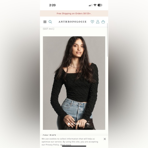 Anthropologie Tops - NWT Anthropologie Maeve Long-Sleeve Modern Popcorn Crop Top